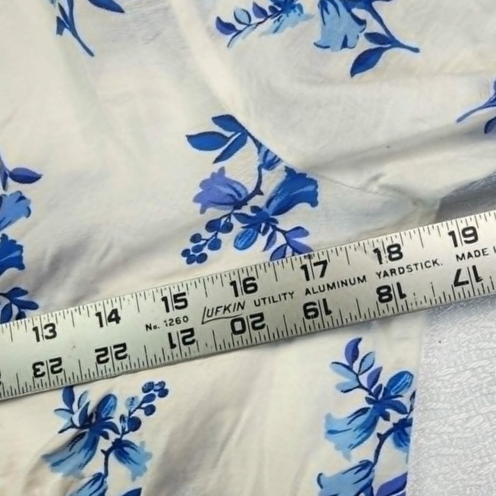 H&M Floral Mini Dress Women White Blue Cottagecore Boho Coastal Summer Small - Picture 4 of 5